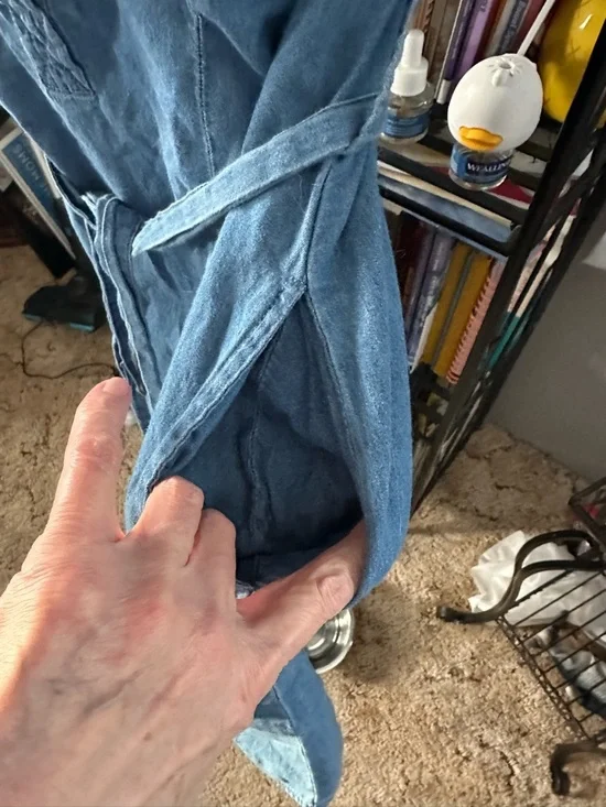 Denver Hayes Chambray Button-Front Dress in Denim Blue - Picture 2 of 4